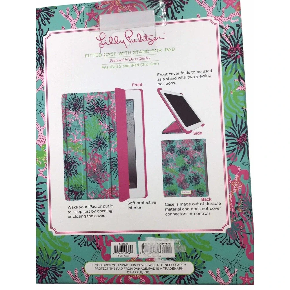 Lilly Pulitzer iPad Cover Case Fits iPad 2, iPad 3rd Gen, Coral Design NIB